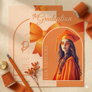 Orange Graduation Invitation   Class of 2026 Photo