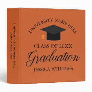 Orange Graduation Keepsake Senior Photo Album 3 Ring Binder