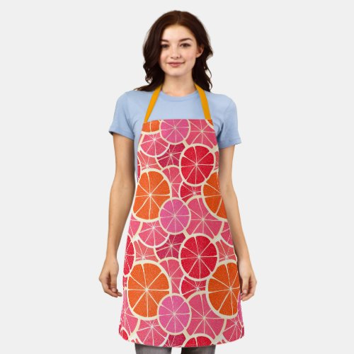 Orange  Grapefruit Citrus Fruit Pattern Apron