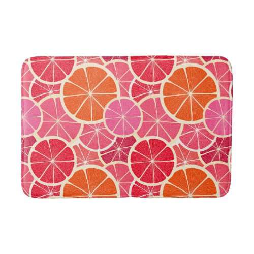 Orange  Grapefruit Citrus Fruit Pattern Bath Mat