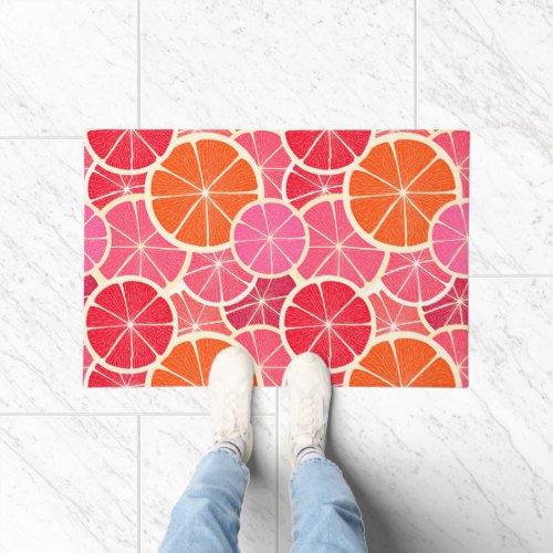 Orange  Grapefruit Citrus Fruit Pattern Doormat