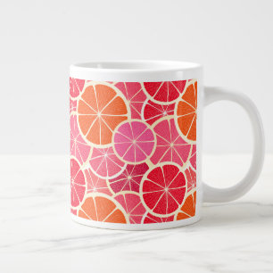 Orange & Grapefruit Citrus Fruit Pattern Giant Coffee Mug