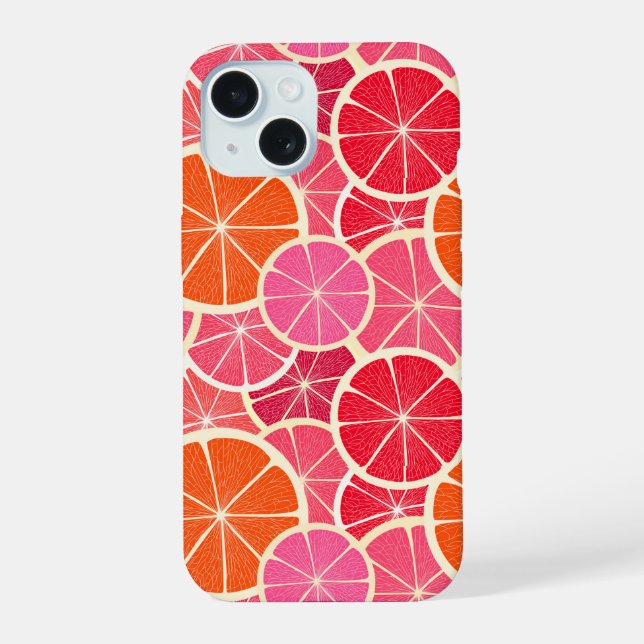 Orange & Grapefruit Citrus Fruit Pattern Iphone Case (Back)