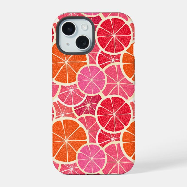 Orange & Grapefruit Citrus Fruit Pattern Iphone Case (Back)