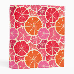 Orange & Grapefruit Citrus Fruit Pattern Mini Binder