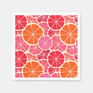 Orange & Grapefruit Citrus Fruit Pattern Napkins