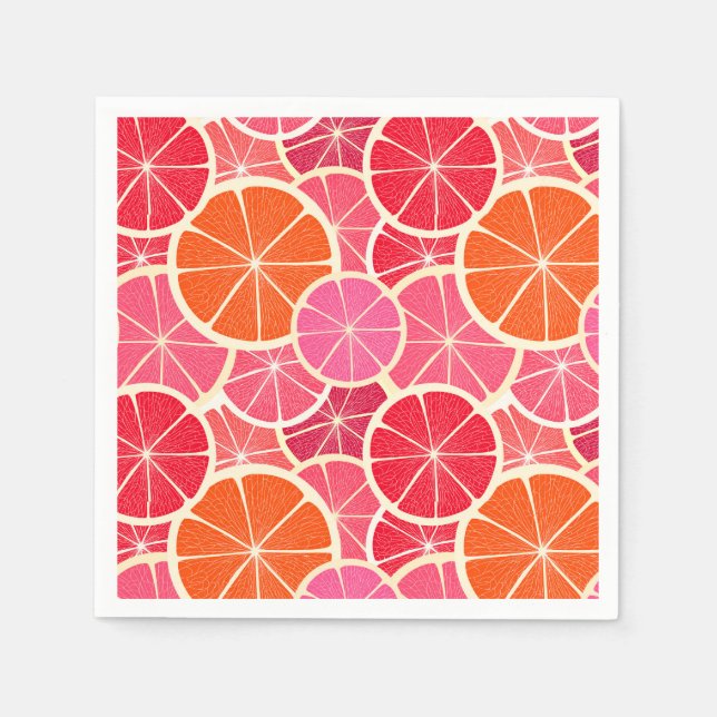 Orange & Grapefruit Citrus Fruit Pattern Napkins (Front)