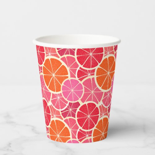 Orange  Grapefruit Citrus Fruit Pattern Paper Cups