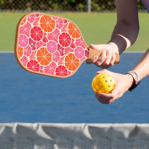 Orange  Grapefruit Citrus Fruit Pattern Pickleball Paddle