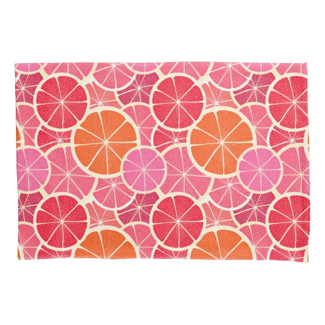 Orange & Grapefruit Citrus Fruit Pattern Pillow Case (Front-Left)