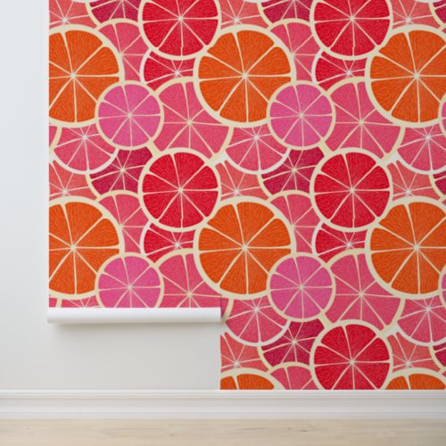 Orange  Grapefruit Citrus Fruit Pattern Wallpaper