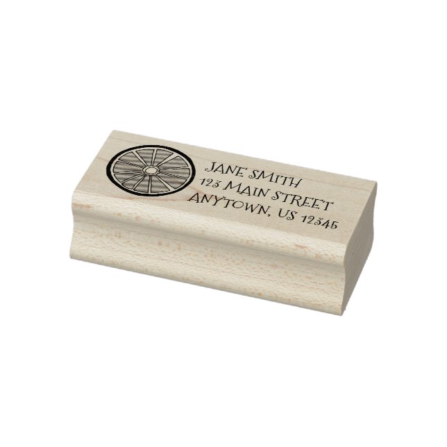 Orange Grapefruit Citrus Fruit Slice Food Address Rubber Stamp (Stamp)