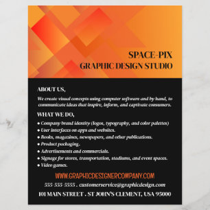 Orange Graphic, Graphic Designer Advertising Flyer