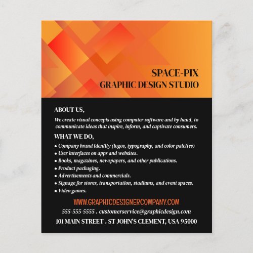 Orange Graphic Graphic Designer Advertising Flyer