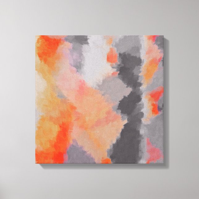 Orange Gray Abstract Canvas Print (Front)
