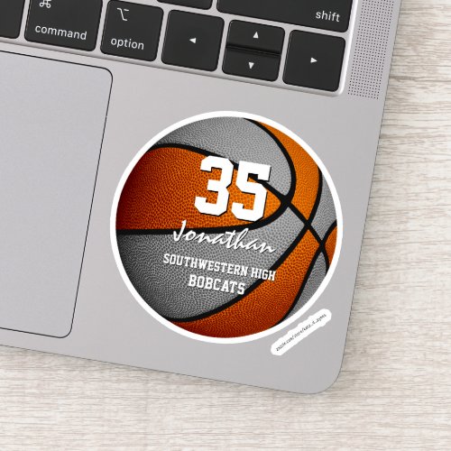 orange gray basketball team spirit gifts sticker