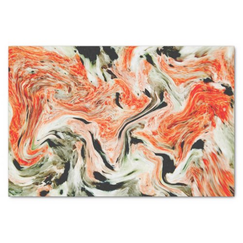 Orange Gray  Black Marble Stone Tissue Paper