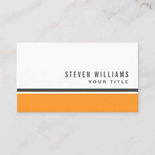 Orange gray border modern stylish white business card