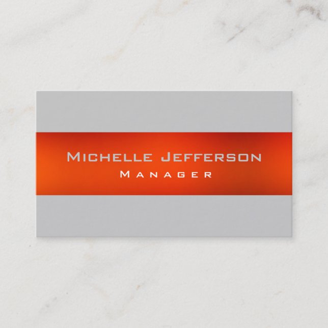 Orange Gray Creative Manager Business Card (Front)
