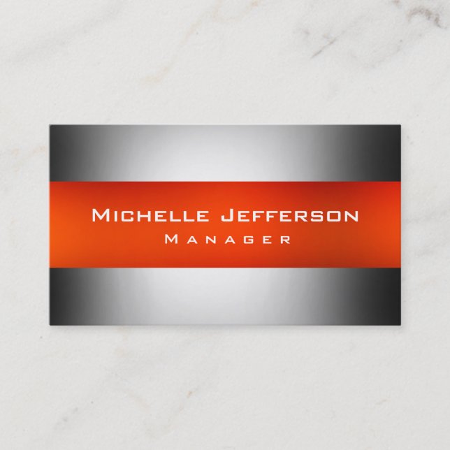 Orange Gray Creative Manager Business Card (Front)