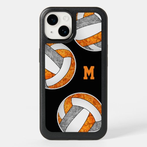 orange gray girly volleyball team colors OtterBox iPhone 14 case