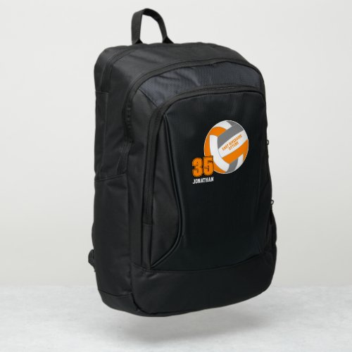 orange gray kids teens team colors volleyball port authority backpack
