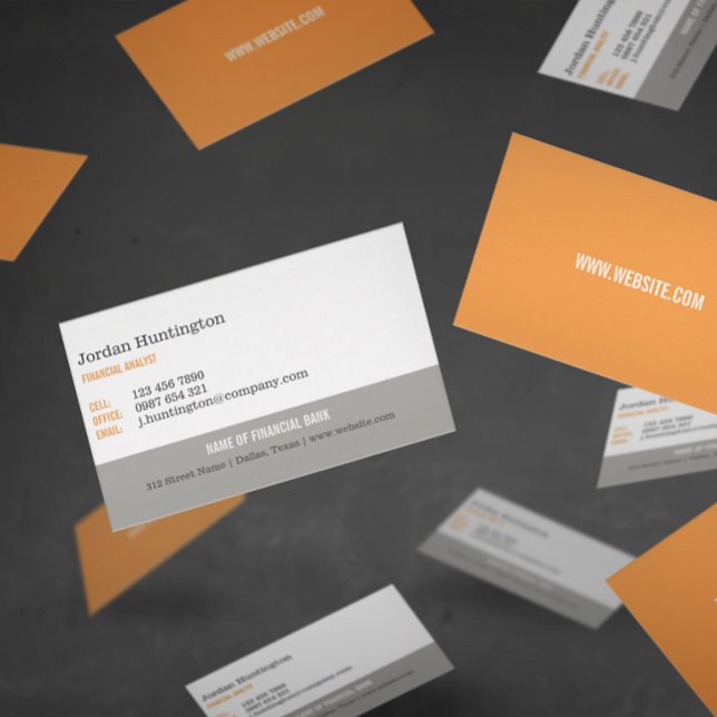 Orange & Gray Minimal Business Card (Creator Uploaded)
