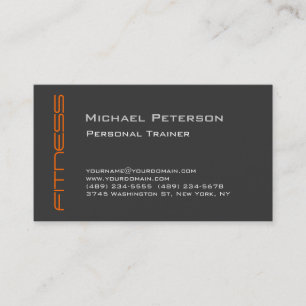 Orange Gray Personal Trainer Sport Business Card