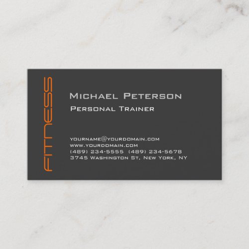 Orange Gray Personal Trainer Sport Business Card