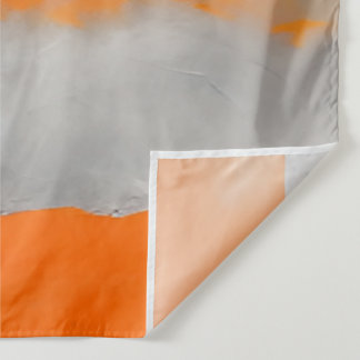 Orange Gray Plaid Abstract Tapestry