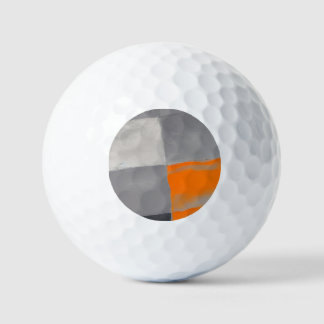 Orange Gray Plaid Checkered Golf Balls