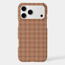 Orange Gray Plaid Classic Pattern iPhone Case