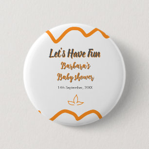 Orange gray retro spanish baby shower boho modern button