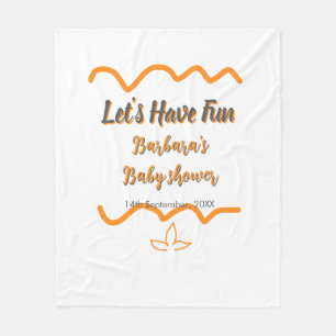 Orange gray retro spanish baby shower boho modern fleece blanket