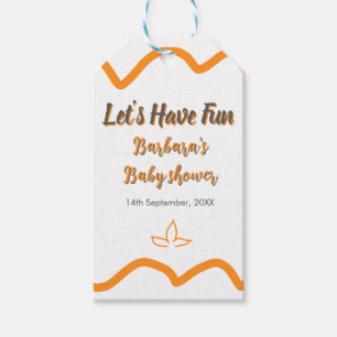 Orange gray retro spanish baby shower boho modern gift tags
