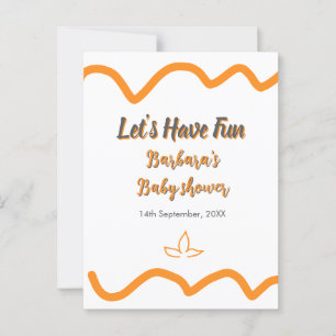 Orange gray retro spanish baby shower boho modern  postcard