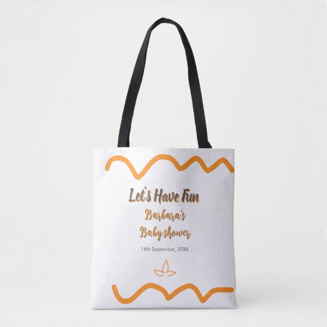 Orange gray retro spanish baby shower boho modern  tote bag (Front)