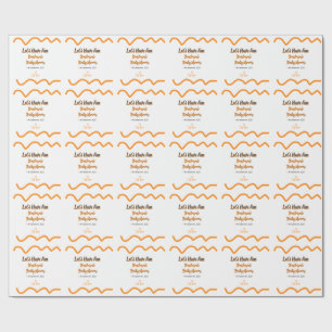 Orange gray retro spanish baby shower boho modern wrapping paper