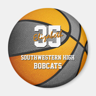 orange gray school basketball team colors magnet