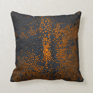 Orange & Gray Shagreen Throw Pillow