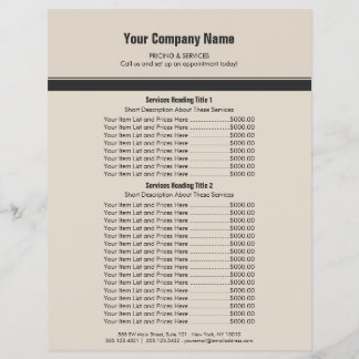 Orange Gray Simple Border Price List 2 Flyer