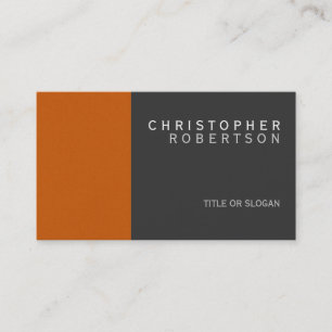 Orange Gray Simple Plain Business Card