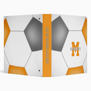 orange gray soccer gifts for teams 3 ring binder
