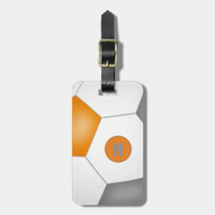 orange gray soccer team colors luggage tag