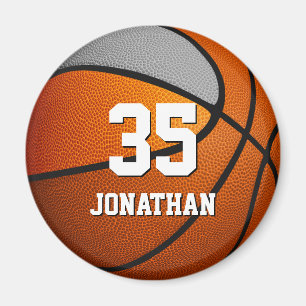 orange gray team colors kids basketball magnet