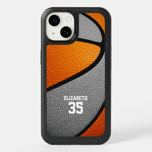 orange gray team colors personalized basketball iPhone case