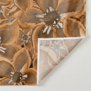 Orange, gray watercolor flowers. tapestry