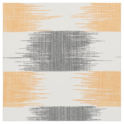 Orange gray white modern pattern striped fabric