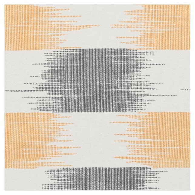 Orange gray white modern pattern striped fabric (Close Up)