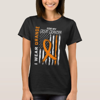 Orange Great Grandpa Multiple Sclerosis Awareness  T-Shirt
